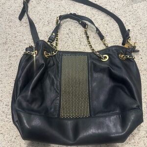 Badgley Mischka Black and Gold Crossbody Bag
